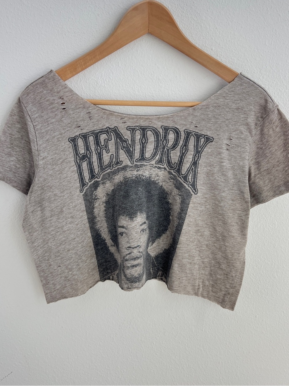 Jimi Hendrix off-the-shoulder cropped top